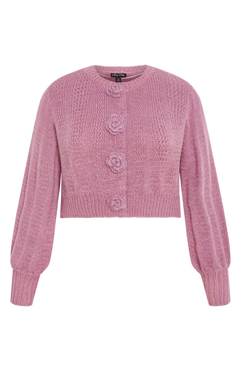 City Chic Winnie Crop Cardigan, Alternate, color, Dusty Pink