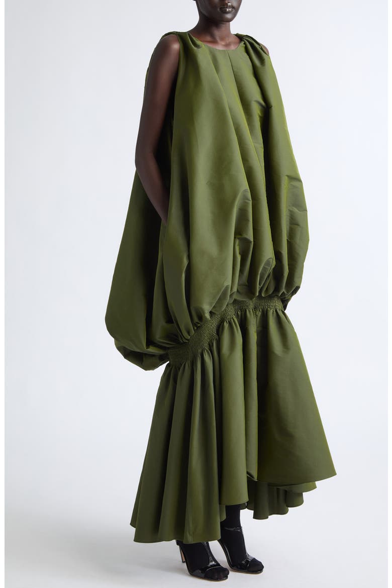 Silk Jellyfish Gown, Alternate, color, CALLALOO