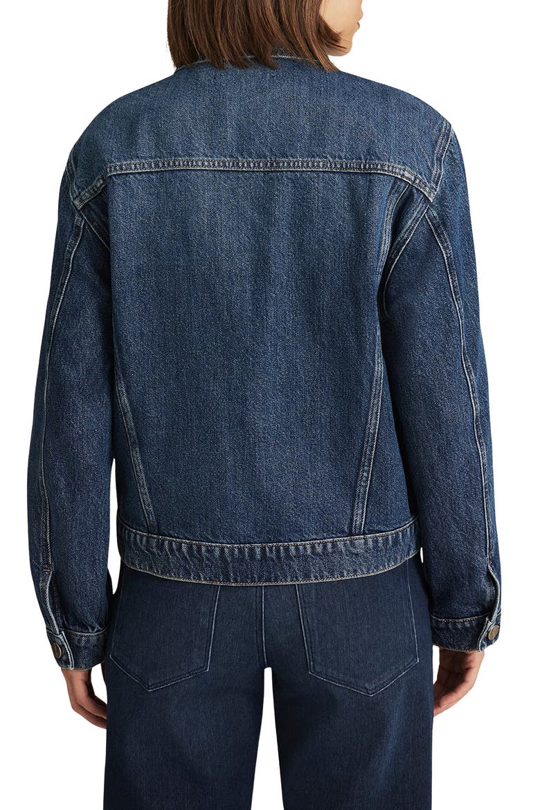 Ruby Denim Trucker Jacket, Alternate, color, DARK BLUE ICON