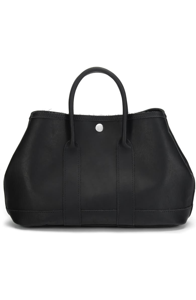 Ezra Arthur Audrey American Steer Leather Top Handle Bag, Main, color, Black