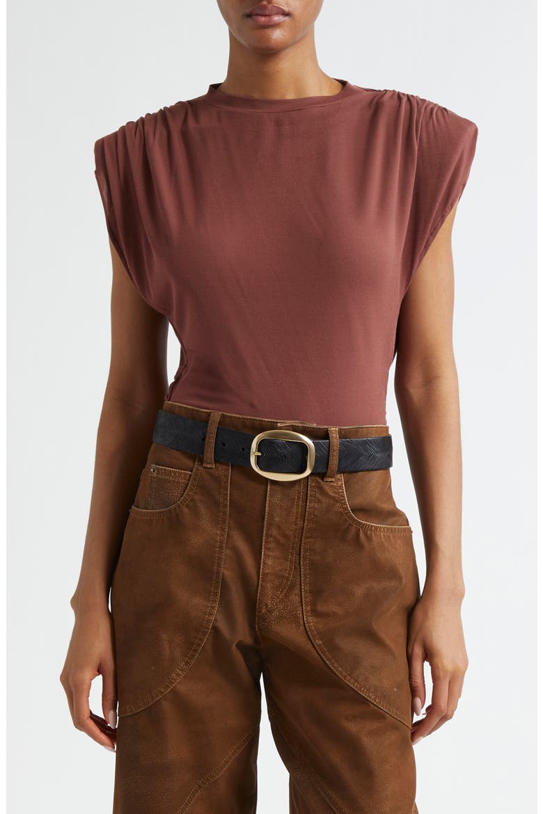 Devani Extended Shoulder Knit Top, Main, color, BURNT HENNA