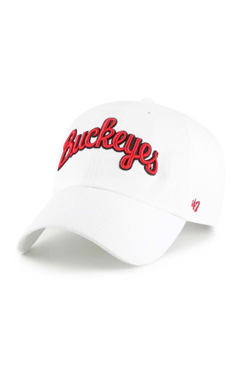Men's '47 White Ohio State Buckeyes Clean Up Adjustable Hat, Main, color, White