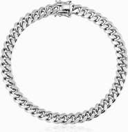 Oradina Mens In Command Cuban Statement Bracelet in Sterling Silver