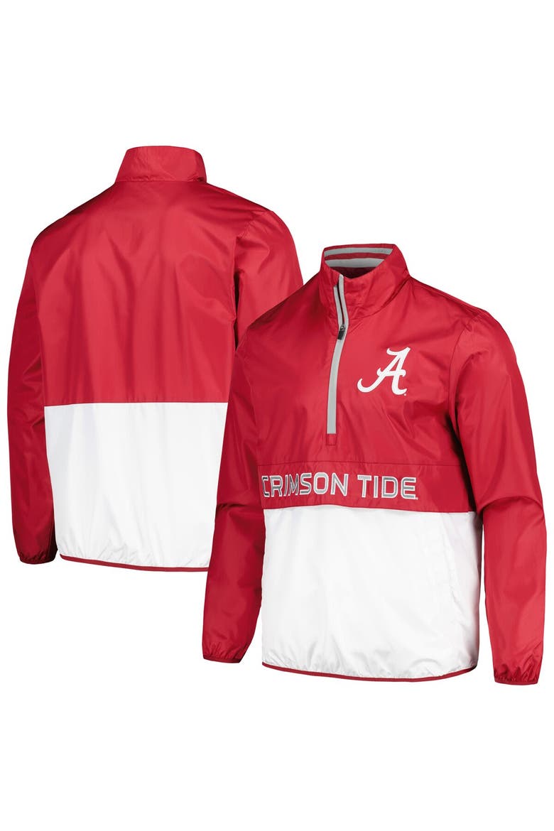 Men's G-III Sports by Carl Banks Crimson Alabama Crimson Tide Cornerman Half-Zip Top, Main, color, Crimson