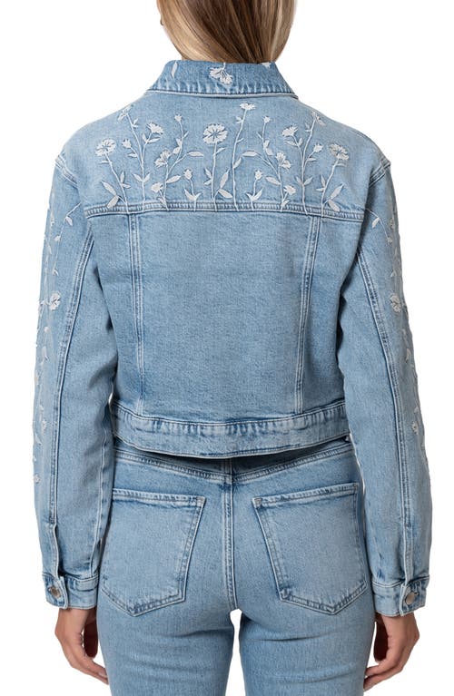 MAVI JEANS MAVI JEANS HARMONY FLORAL EMBROIDERED CROP DENIM JACKET