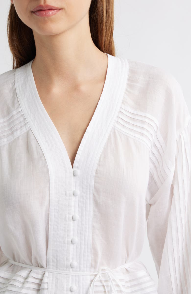 rag & bone Viviana Short Sleeve Tie Waist Button-Up Shirt, Alternate, color,