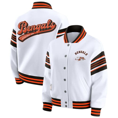 Wear By Erin Andrews White Cincinnati Bengals Full-snap Fleece Sweatshirt Jacket In White
