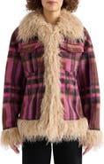 Scotch & Soda Jazz Faux Wool Shacket with Faux Fur Trim