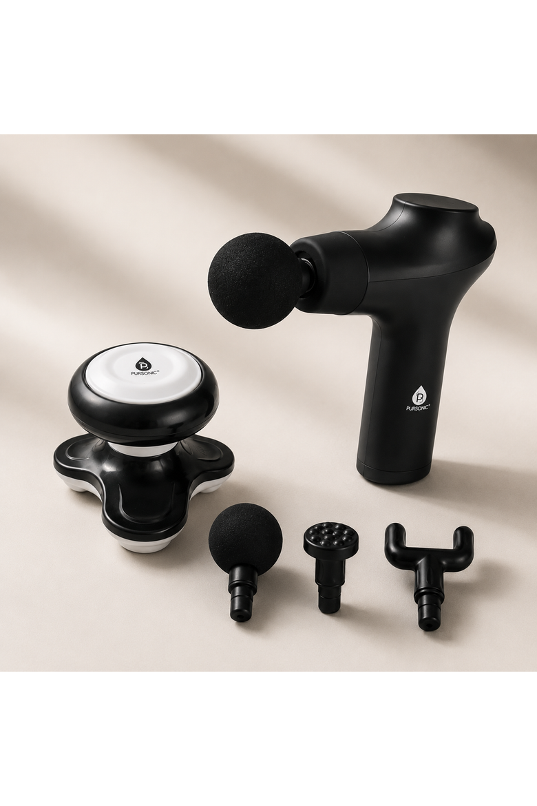 Massage Gun & Handheld Sport Massager, Alternate, color, Black