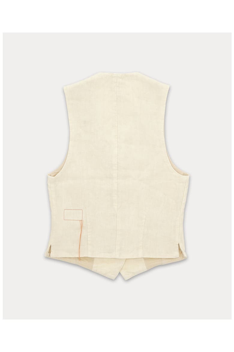 Demi-Linen Tailored Vest, Alternate, color, White