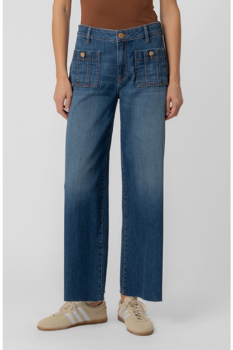Meg Raw Hem High Waist Ankle Wide Leg Jeans, Main, color, RESOLUTION
