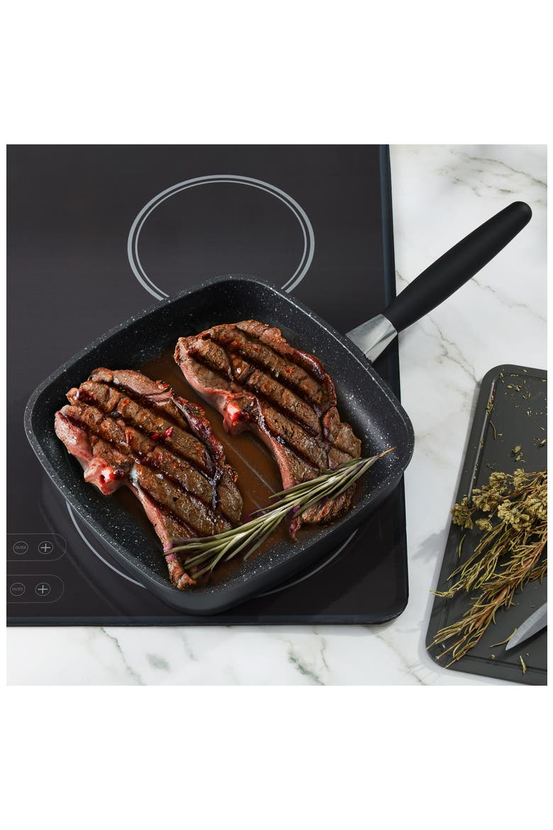 Eurocast 11-Inch Nonstick Cast Aluminum Grill Pan, Alternate, color, BLACK