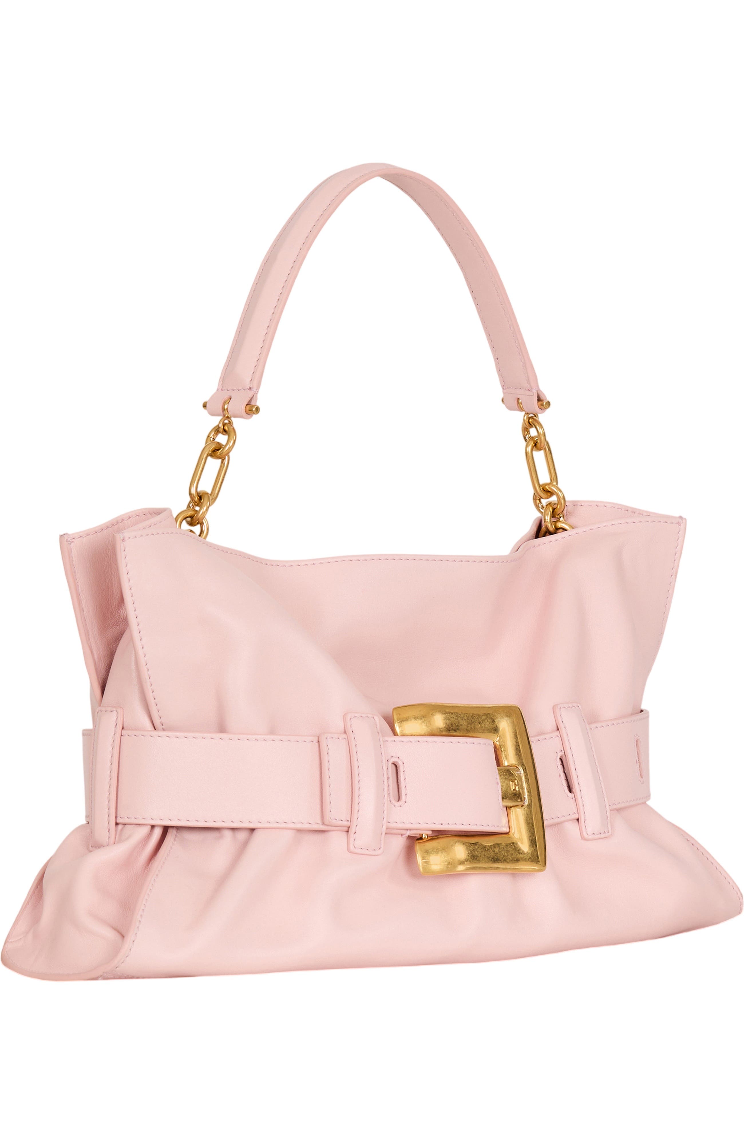 Balmain Medium Anthem bag in smooth leather, Alternate, color, Pink