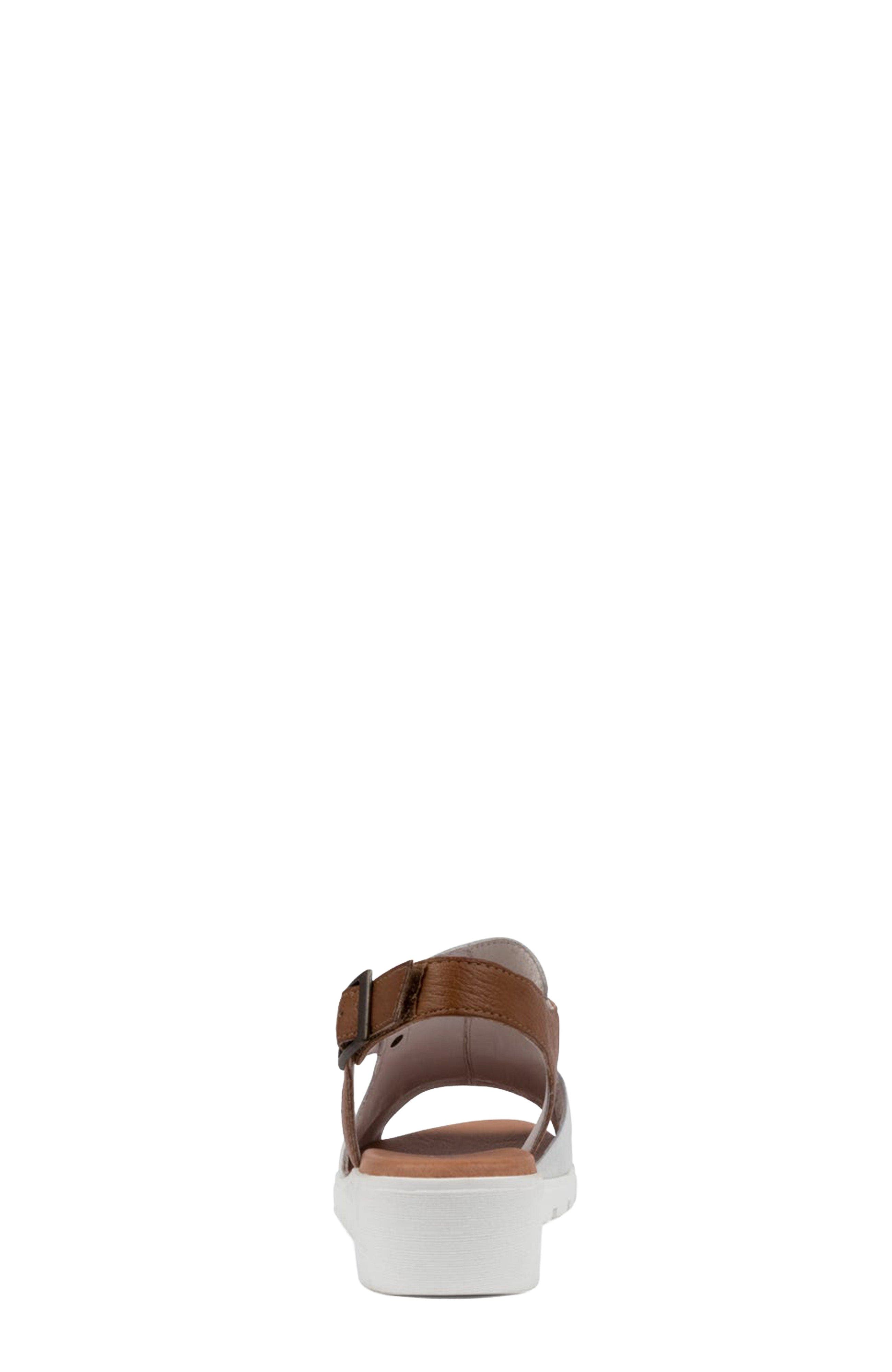 DJANGO AND JULIETTE Madis Low Wedge Sandal, Alternate, color, White/ Dark Tan Leather