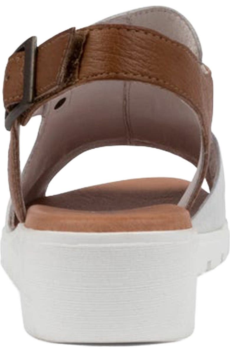 DJANGO AND JULIETTE Madis Low Wedge Sandal, Alternate, color, White/ Dark Tan Leather
