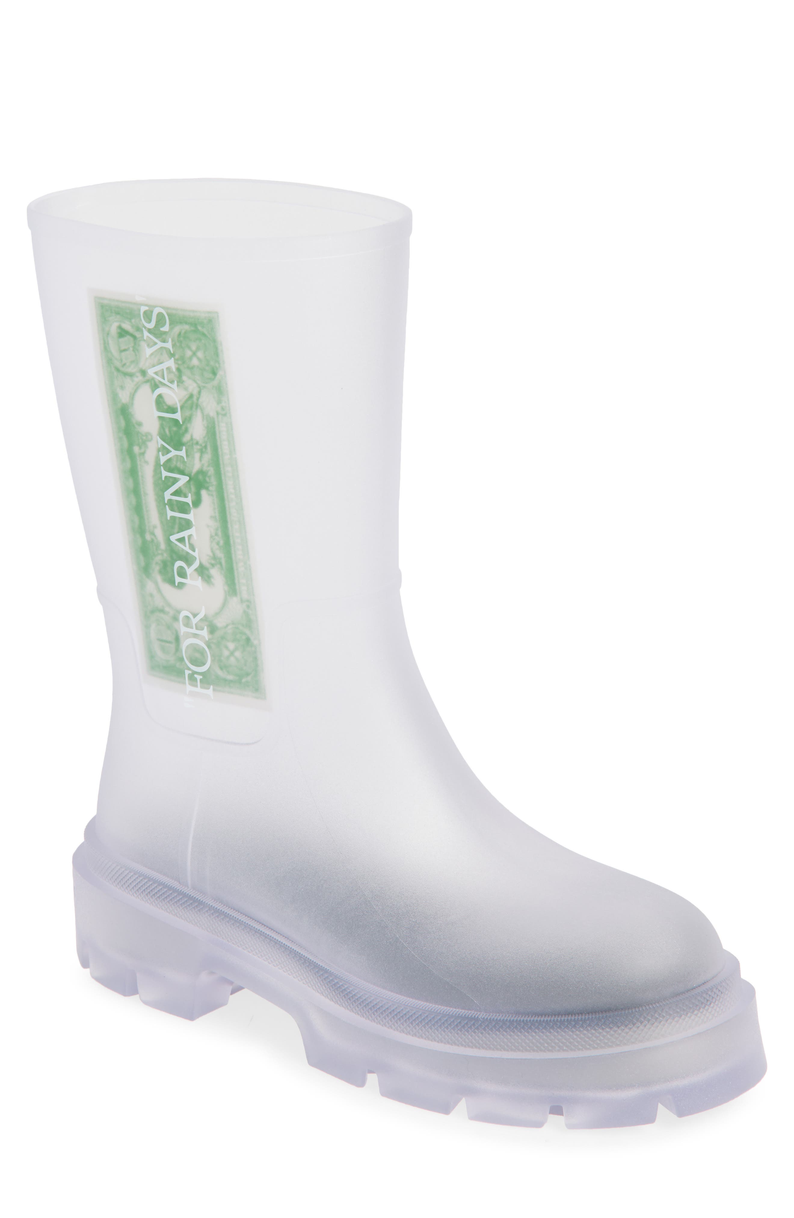 Off-White Reboot Dollar Rain Boot, Main, color, 