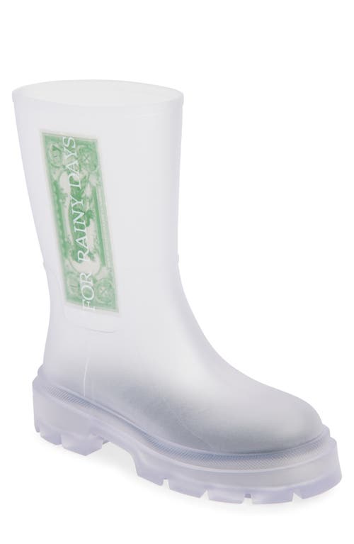 Off-white Reboot Dollar Rain Boot In Transparent - White