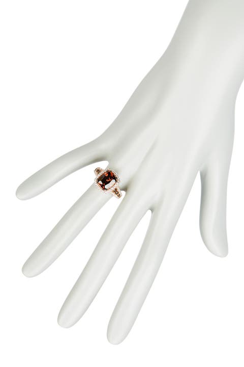 Two-Tone Chocolate & White CZ Ring