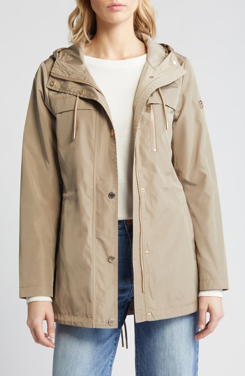 Michael Kors Hooded Jacket, Alternate, color, Taupe