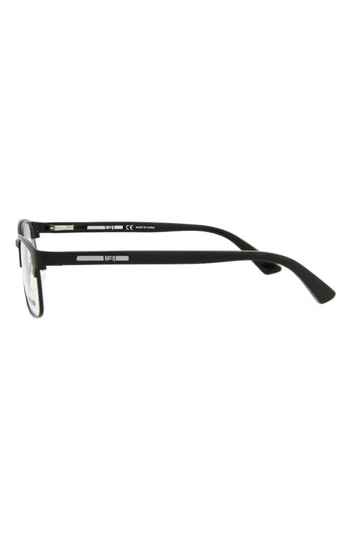 Alexander Mcqueen Mcqueen 49mm Core Rectangle Optical Glasses In Black Black Transparent