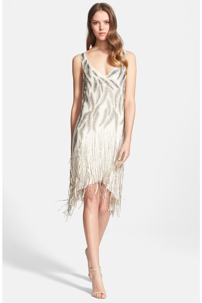 Bead Embellished Dress, Main, color, ANTIQUE IVOIRE