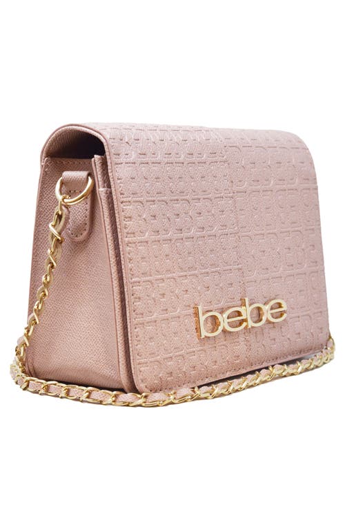 Shop Bebe Ailey Embossed Large Crossbody Bag In Solid Dark Blush