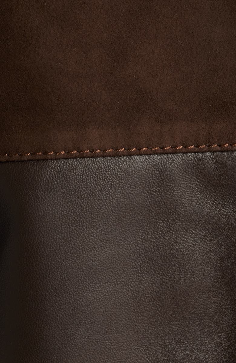 Bernardo Short Suede & Leather Jacket, Alternate, color,