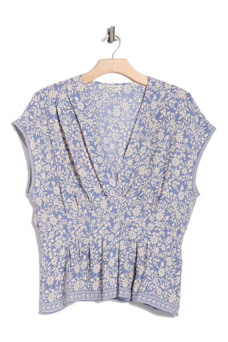 Short Sleeve Peplum Top, Alternate, color, SKY SUMMER SILHOUETTE
