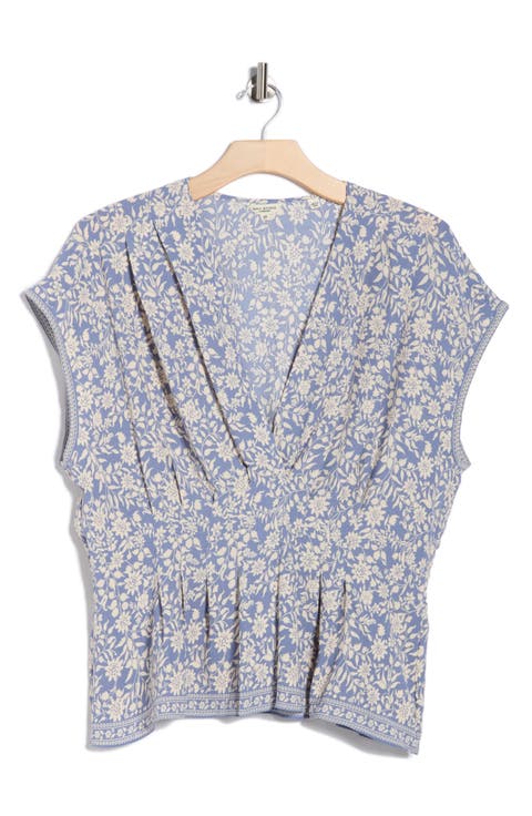 Short Sleeve Peplum Top (Plus)