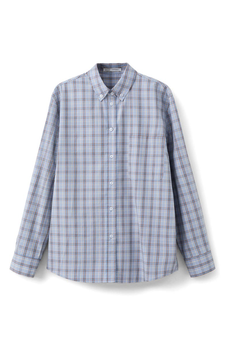 MANGO Camisa Plaid Shirt, Main, color, Blue