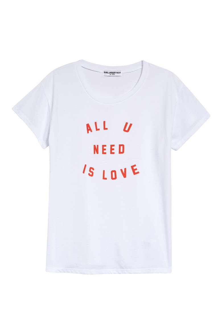 Kids' All U Need is Love Graphic Tee, Main, color, WHITE