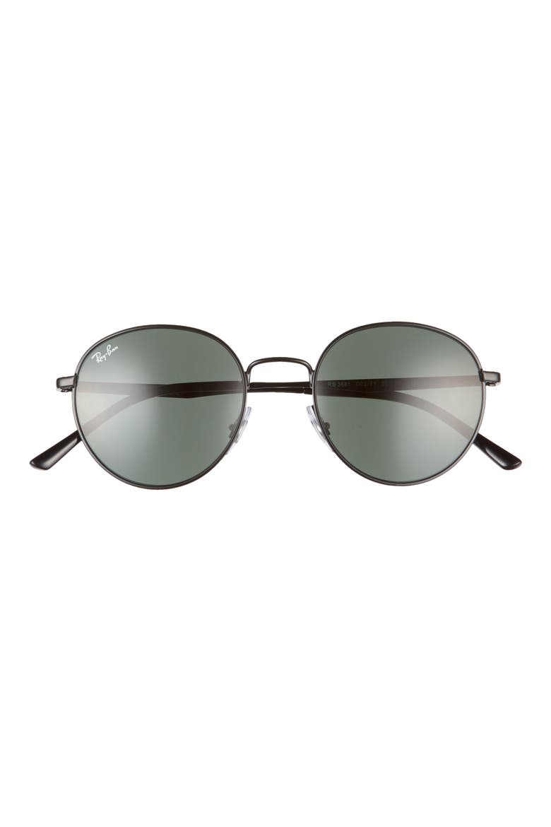Phantos 50mm Gradient Round Sunglasses, Main, color, BLACK/ DARK GREEN