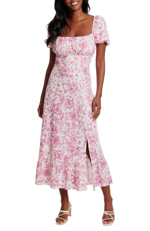 Puff Sleeve Midi Dress (Petite)