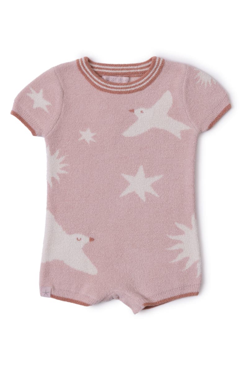 Barefoot Dreams<sup>®</sup> CozyChic<sup>™</sup> Ultra Lite<sup>®</sup> Fair Isle Hooded Romper, Main, color, Dusty Rose-Cream