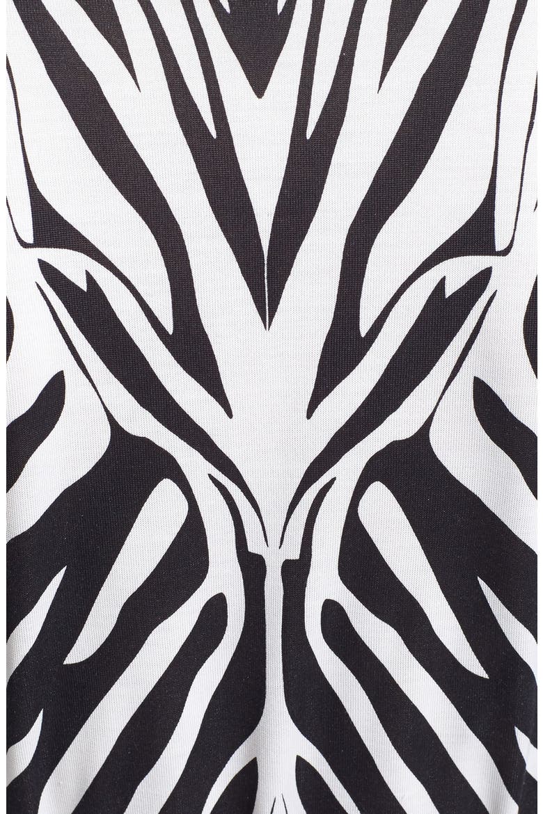 'New Jeanne 2' Silk Wrap Dress, Alternate, color, TETE ZEBRA BLACK