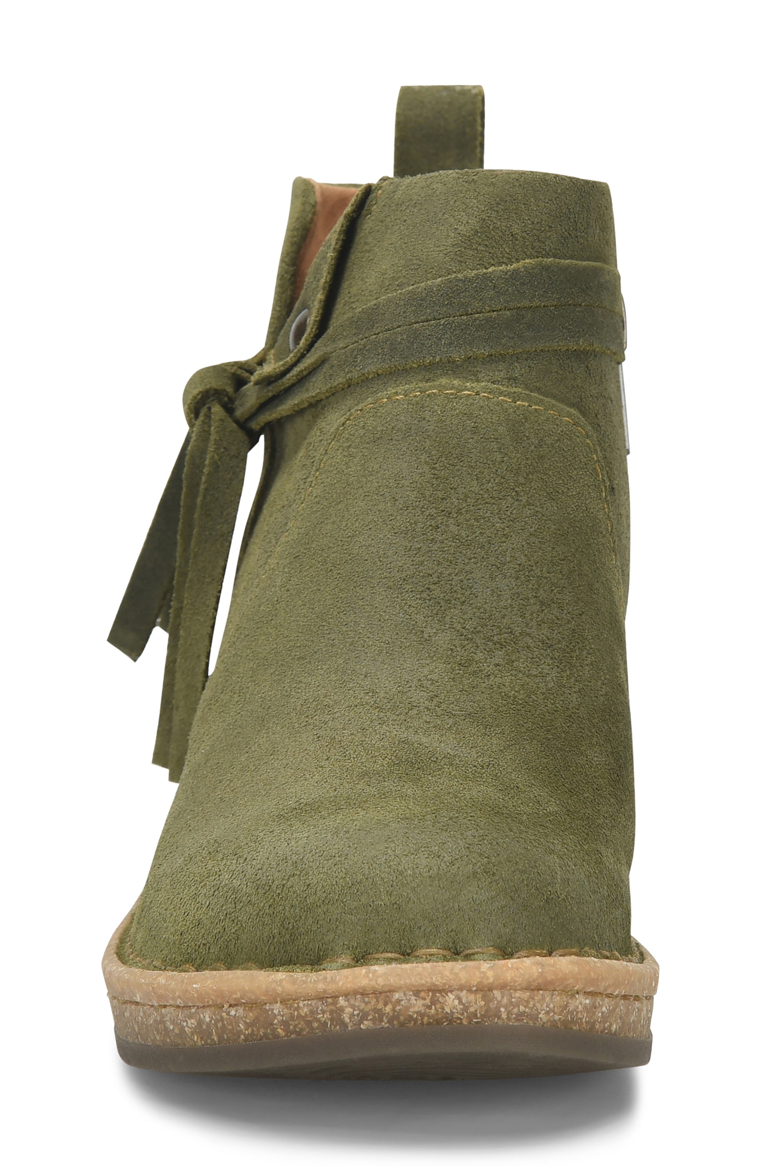 Børn Vaughn Distressed Suede Bootie, Alternate, color, Green Distressed Leather