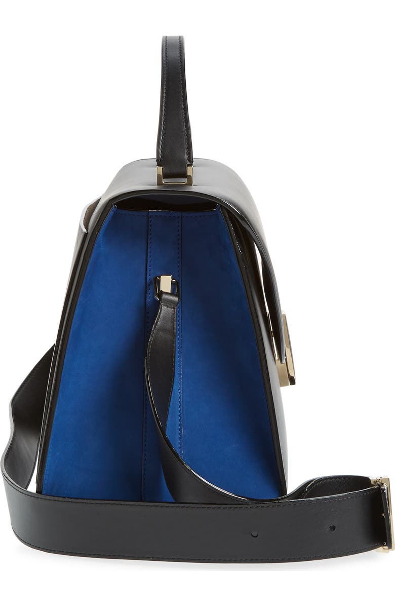 Valextra Iside Leather & Suede Top Handle Bag, Alternate, color,