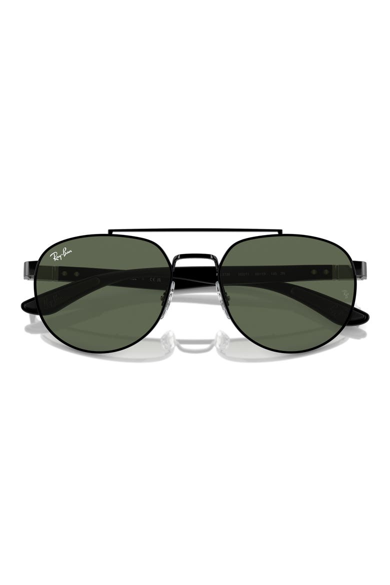 56mm Polarized Irregular Sunglasses, Alternate, color, BLACK