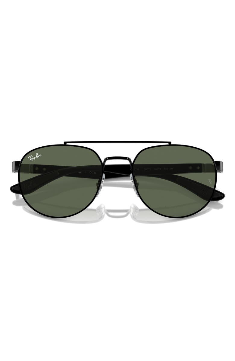 Ray-Ban 56mm Polarized Irregular Sunglasses, Alternate, color, Black