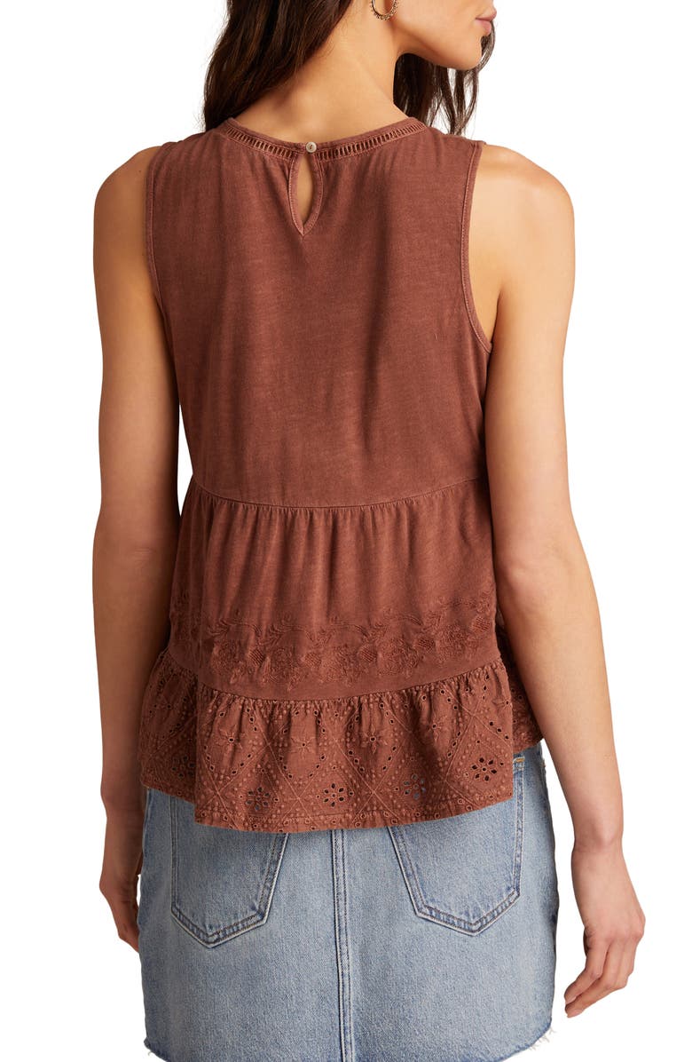 Lucky Brand Embroidered Eyelet Tank, Alternate, color, Cinnamon