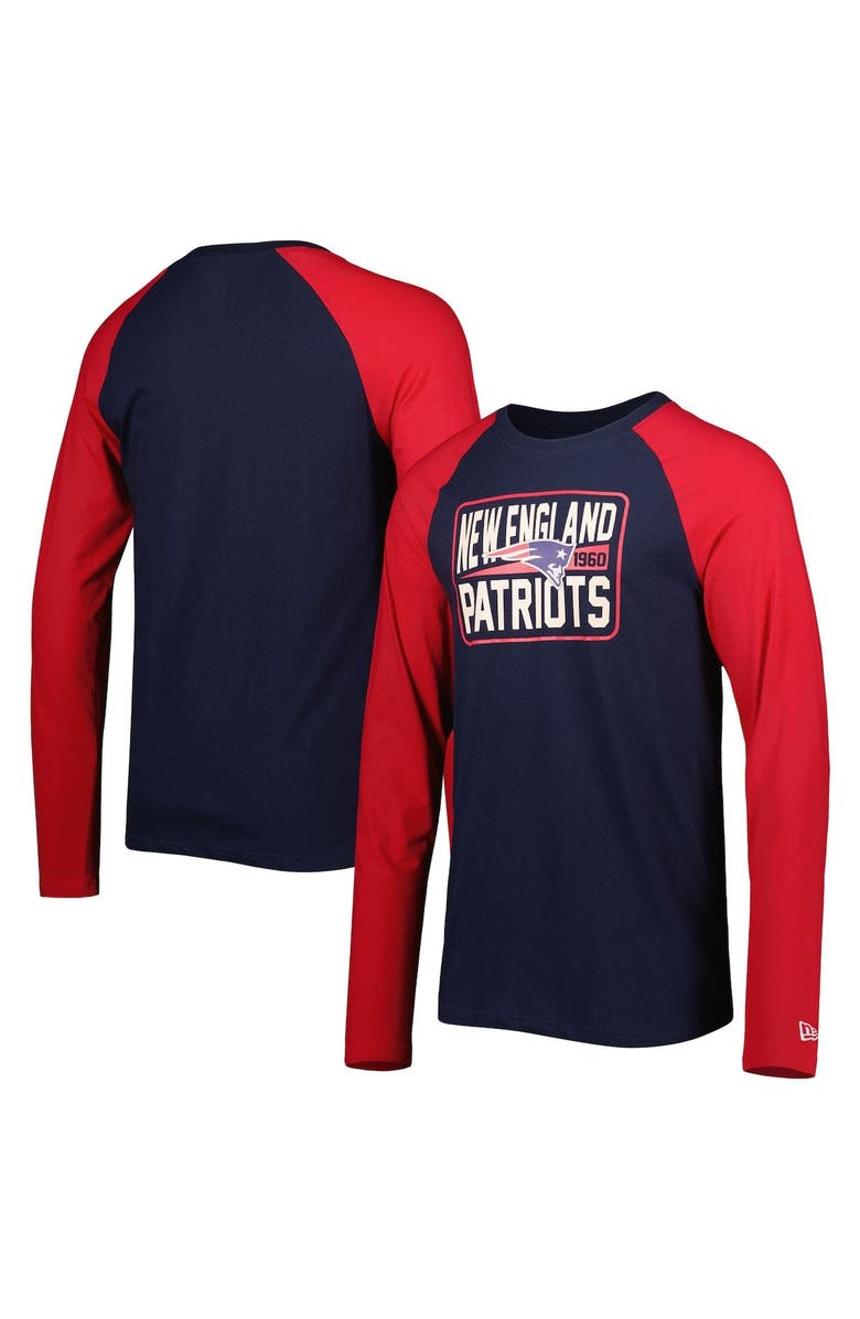New Era Men's New Era Navy New England Patriots Current Raglan Long Sleeve T-Shirt, Main, color, 