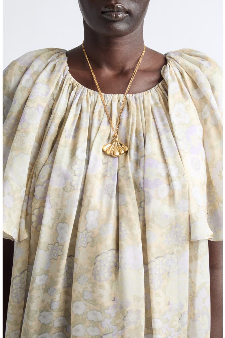 Double Chain Mirror Pendant Necklace, Alternate, color, GOLD/ SILVER MIRROR