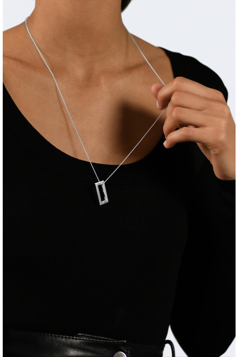 Men's 3.4G Polished & Brushed Sterling Silver Pendant Necklace, Alternate, color, SILVER