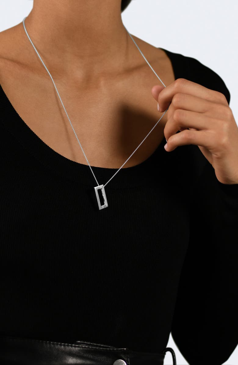 le gramme Men's 3.4G Polished & Brushed Sterling Silver Pendant Necklace, Alternate, color,