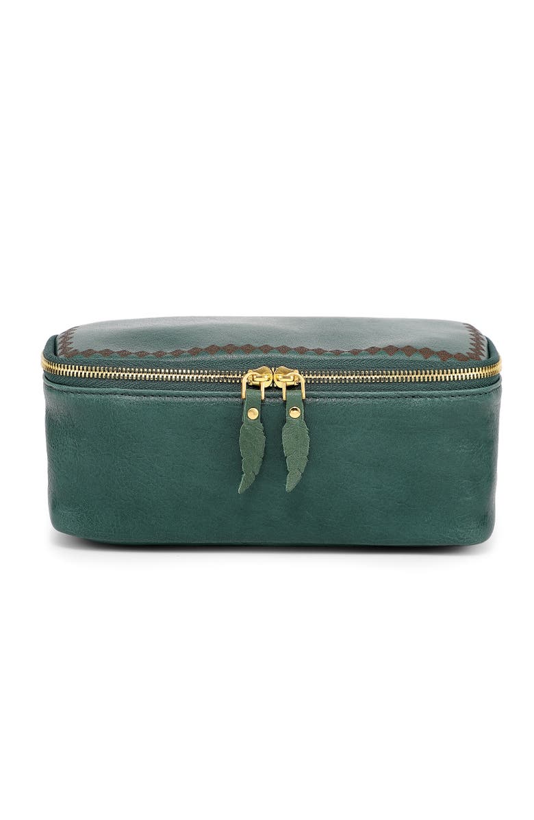 OLD TREND Celosia Genuine Leather Rectangular Jewelry Case, Alternate, color, Vintage Green