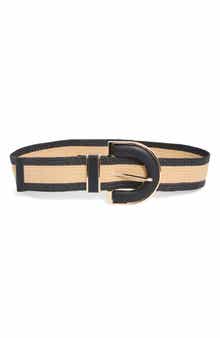 Vince Camuto Two-Tone Stretch Straw Belt