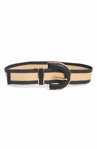Vince Camuto Two-Tone Stretch Straw Belt