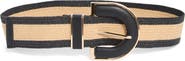 Vince Camuto Two-Tone Stretch Straw Belt