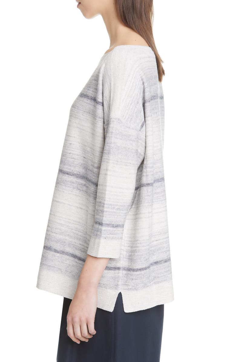 Lafayette 148 New York Ombré Silk & Linen Blend Sweater, Alternate, color, 