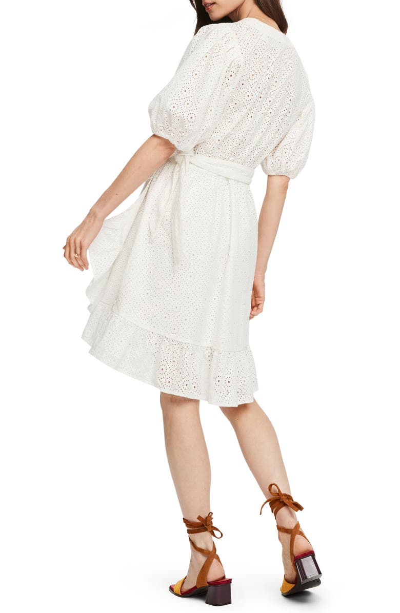 Scotch & Soda Broderie Anglaise Wrap Dress, Alternate, color,